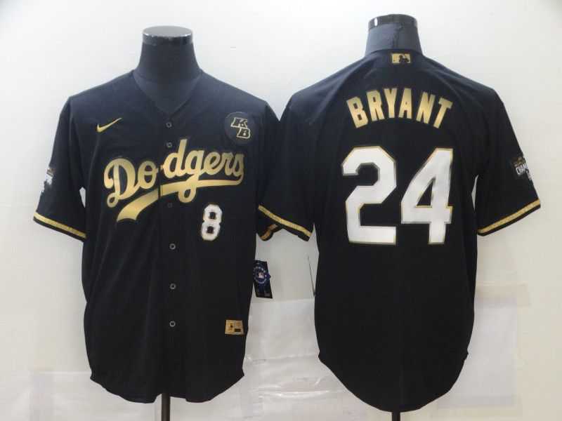 Men Los Angeles Dodgers 24 Bryant Black Game Nike MLB Jerseys